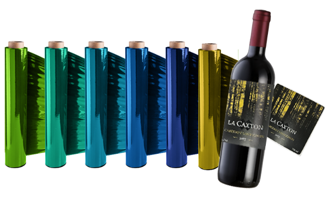 Cold foil labels with metallic finish for premium packaging